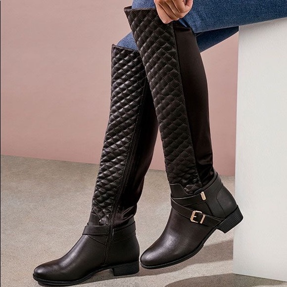 JustFab Rida Flat Boots in Black Size 8 - Picture 1 of 6